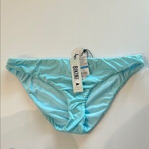 The Bikini Lab aqua blue solid bikini swim bottoms size XL NWT